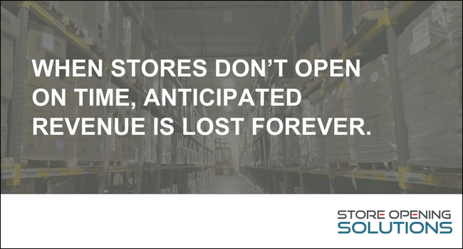When stores don't open on time, anticipated revenue is lost forever.
